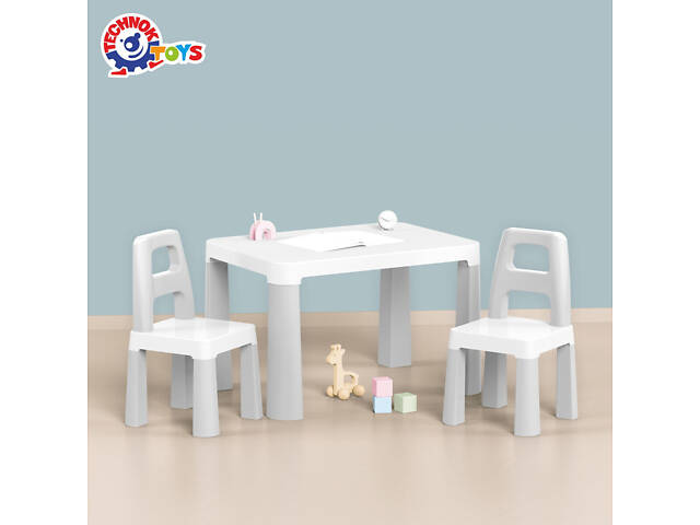 Дитячий стіл з двома стільцями сірий 0150 Технок - Фото 1