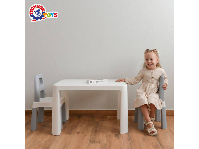 Дитячий стіл з двома стільцями сірий 0150 Технок - Фото 6