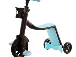 Дитячий триколісний самокат велосипед беговел (Блакитний)