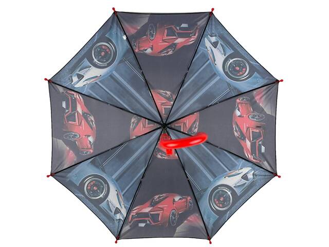 Детский зонт-трость 'Гонки' для мальчиков от S&L красная ручка 018103-5 - Фото 3