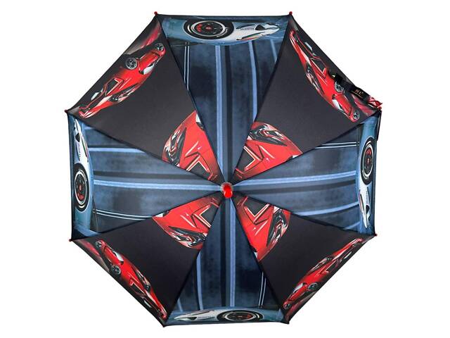 Детский зонт-трость 'Гонки' для мальчиков от S&L красная ручка 018103-5 - Фото 4