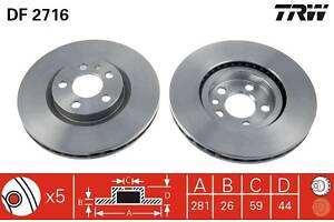 DF2716 TRW - Гальмівний диск