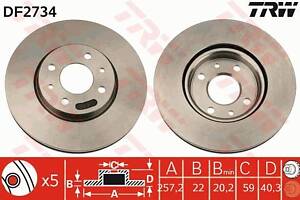 Гальмівний диск TRW DF2734