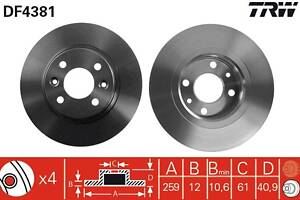 DF4381 TRW - Гальмівний диск