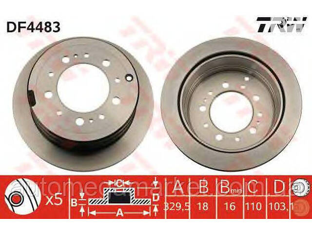 DF4483 TRW - Гальмівний диск, TRW