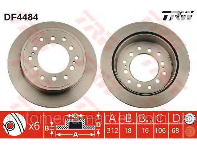 DF4484 TRW - Гальмівний диск, TRW