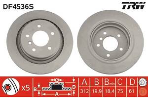 Гальмівний диск TRW DF4536S
