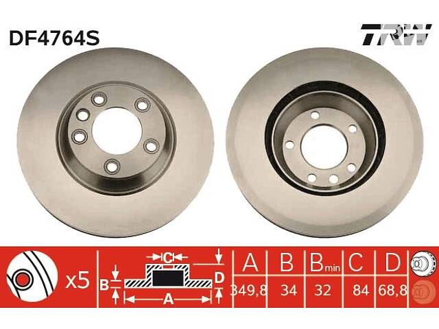 Гальмівний диск TRW DF4764S