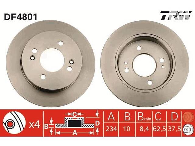 DF4801 TRW - Гальмівний диск