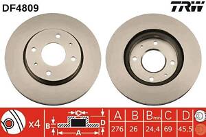 DF4809 TRW - Гальмівний диск