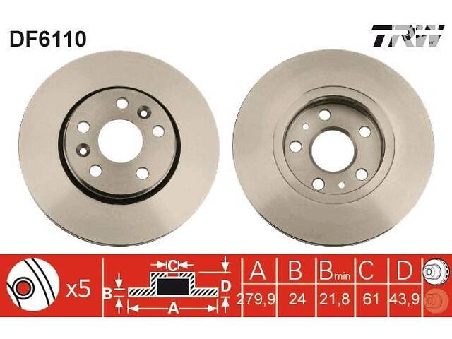 DF6110 TRW - Гальмівний диск