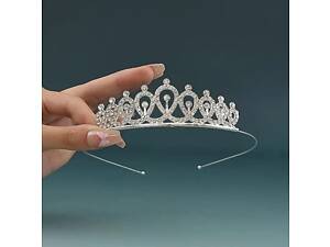 Диадема (тиара) корона A-32 цвет серебро (silver), материал металл 64019 tiara