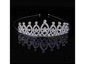 Диадема (тиара) корона на голову A-14 tiara цвет серебро (silver), материал металл 163036