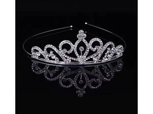 Диадема (тиара) корона на голову цвет серебро (silver), материал корпуса металл (tiara) A-16