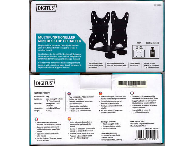 Digitus DA-90360 VPR 1-0 кріплення для міні ПК (DA-90360). Нове! - Фото 4