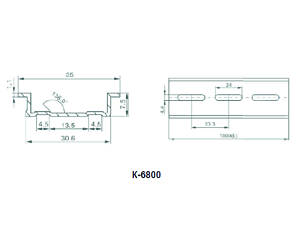 DIN-рейка 32x7,5x1,1мм L=1м перфорированная алюминиевая [A0150010107] K-6800 АСКО