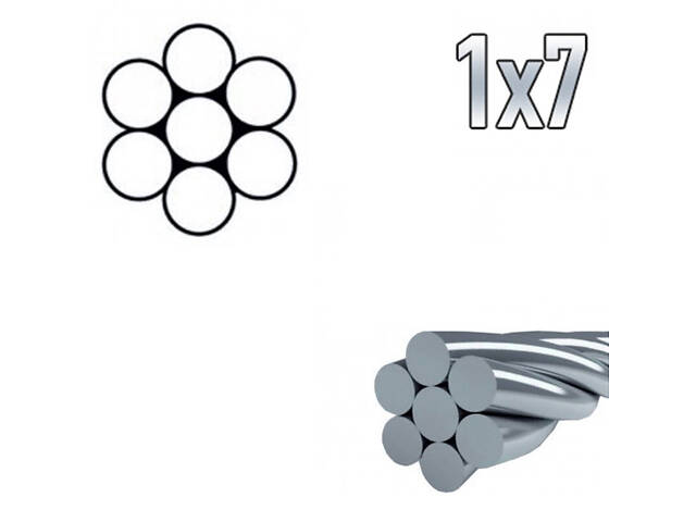 DIN3052 Трос сталевий ø1мм 1х7 оцинкований (200 пог.м) [91CTR0091CTR00017H] Metalvis - Фото 2