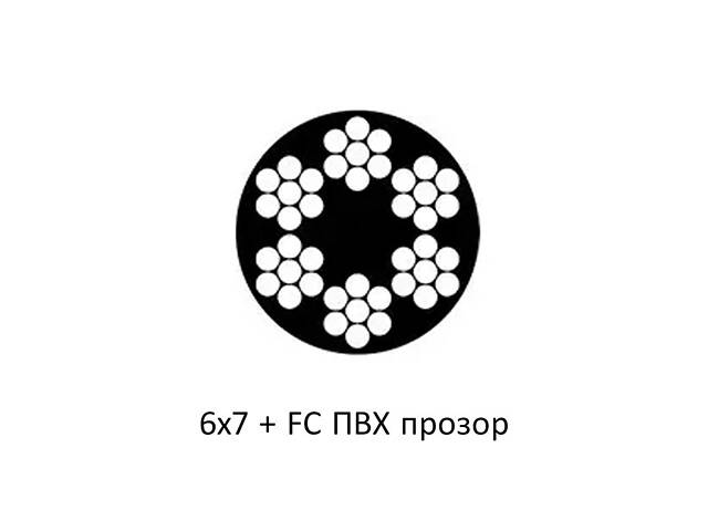 DIN3055 Трос сталевий ø2/3мм 6х7+1FC з органічним сердечником оцинкований в ПВХ оболонці (200 пог.м) [91CTR0091CTRP2372H] Metalvis - Фото 2
