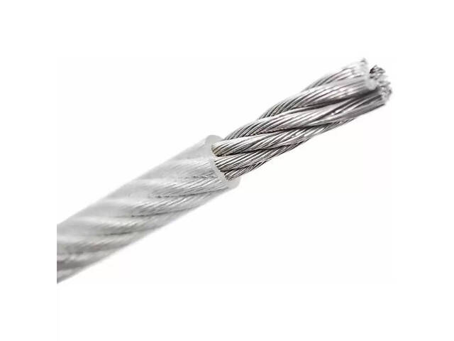 DIN3055 Трос сталевий ø3/4мм 6х7+1FC з органічним сердечником оцинкований в ПВХ оболонці (200 пог.м) [91CTR0091CTRP3472H] Metalvis - Фото 1