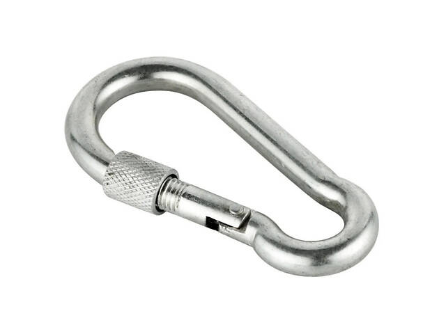 DIN5299D Карабін ø8x80мм пожежний з муфтою цинк білий (10 шт.) [3KR20PD00003KR8080] Metalvis - Фото 1