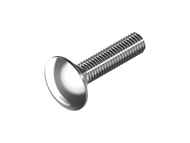 DIN603 М10х20 8.8 Болт напівкругла головка, квадратний підголовник цинк білий часткова різьба L14,6 (200шт.) [5V2880005V28X02020] - Фото 1