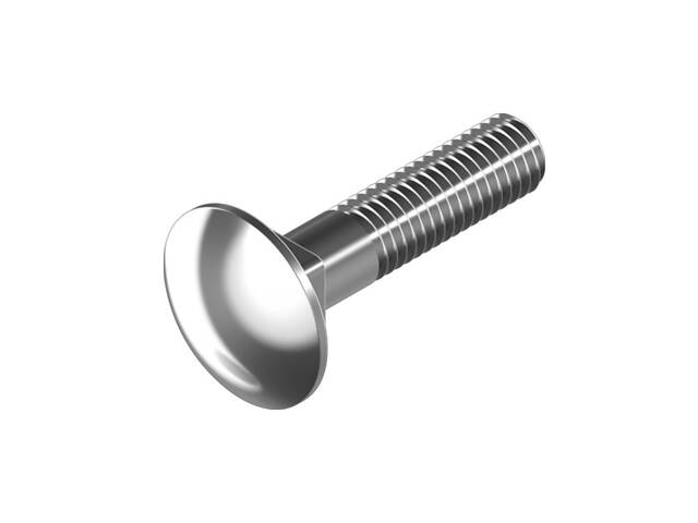 DIN603 М10х70 8.8 Болт напівкругла головка, квадратний підголовник цинк білий часткова різьба L26 (10шт.) [5V2880005V28X07020] - Фото 1