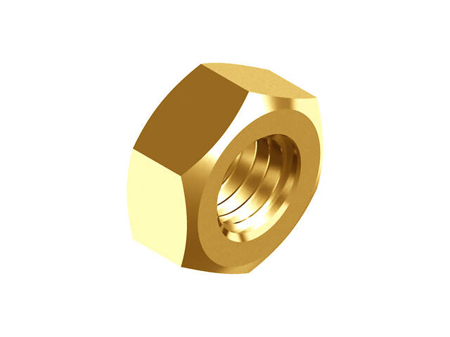 DIN934 М8 латунь крок 1,25 під ключ 13мм гайка шестигранна (1000 шт.) [L6000000L600800000] Metalvis - Фото 1