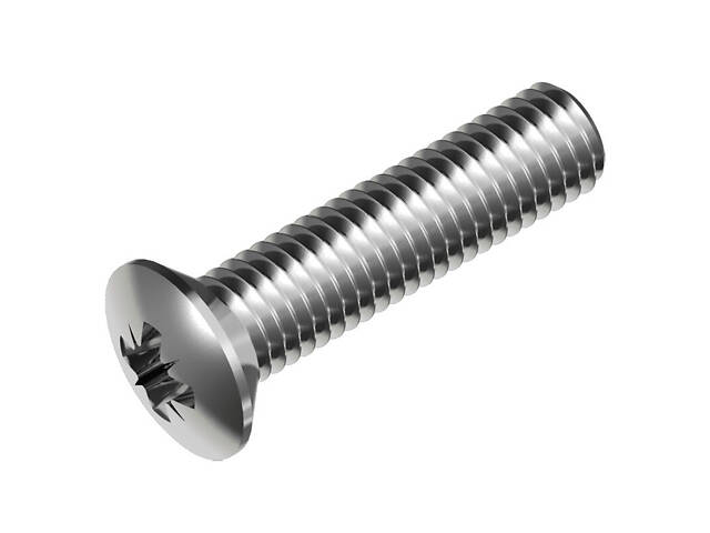 DIN966 М8х50 нержавіюча сталь гвинт повна різьба крок 1,25 (200шт.) [N5M30000N5M380500Z] напівпотайна PZ4 Metalvis - Фото 1