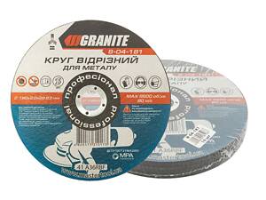 Диск абразивний відрізний для металу GRANITE 180х2.0х22.2 мм 10 шт 8-04-181PC