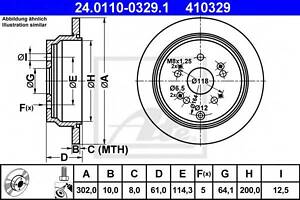 диск гальм. ATE 24011003291 на HONDA CR-V Mk III (RE)