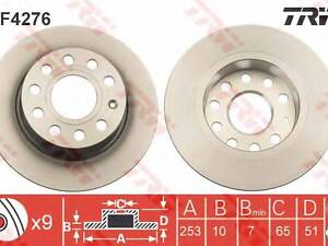 Диск тормозной (1 шт.) AUDI - SEAT - VOLKSWAGEN A3AlteaLeonToledoEosGolfGolf Plus TRW DF4276 на VW CADDY III фургон (2K)