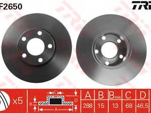 Диск гальмівний (1 шт.) AUDI 100100 QuattroA4A4 QuattroA6A6 Quattro TRW DF2650 на AUDI 500 (44, 44Q, C3)