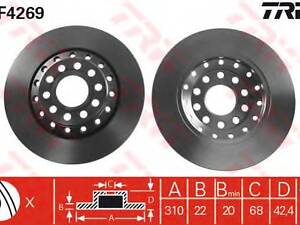 Диск гальмівний (1 шт.) AUDI A8 TRW DF4269 на AUDI A8 седан (4E_)