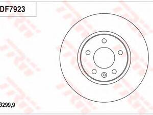 Диск тормозной (1 шт.) CHEVROLETOPEL CruzeAstra J F D=300mm 09 TRW DF7923 OPEL ASTRA J Sports Tourer