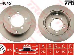 Диск тормозной (1 шт.) CHRYSLERMITSUBISHI SebringLancer F 97 TRW DF4845 MITSUBISHI OUTLANDER II