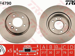 Диск тормозной (1 шт.) LAND ROVER Discovery/Range Rover Sport 'F D=317mm' 04-10