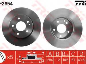 Диск гальмівний (1 шт.) MERCEDES C180C200C220C250 TRW DF2654 на MERCEDES-BENZ C-CLASS седан (W202)