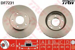 Диск гальмівний (1 шт.) MITSUBISHI EclipseGalantSpace Runner F D=274mm 90-04 TRW DF7231 на MITSUBISHI SIGMA (F2_A, F1_A)