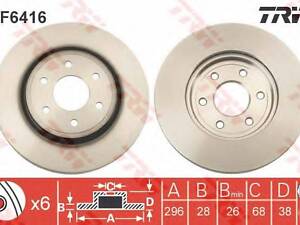 Диск тормозной (1 шт.) NISSAN NavaraPathefinder F D=296mm 05 TRW DF6416 на NISSAN FRONTIER/NP300 (D40)