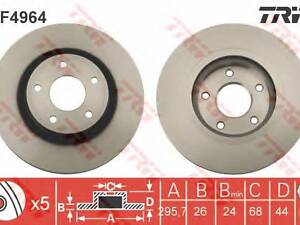 Диск тормозной (1 шт.) NISSAN QashqaiX-Trail F 07 TRW DF4964 NISSAN X-TRAIL (T31)