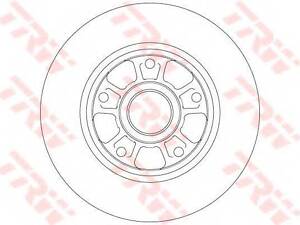 Диск тормозной (1 шт.) RENAULT FluenceMegane R D=260mm 08 TRW DF6182 RENAULT MEGANE III Наклонная задняя время