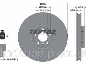 Диск тормозной (передний) BMW X5/X6 06- (385x36) (R) PRO+