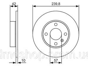 Диск тормозной (задний) Opel Astra G/H 98-/Meriva A 03- (239.8x10)