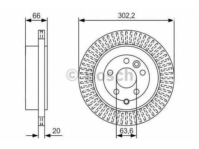 Диск гальмівний 302 мм LAND ROVER Freelander II (FA) R 2.0-3.2 06> > PR2 BOSCH 0986479U44 на LAND ROVER LR2 (FA_)