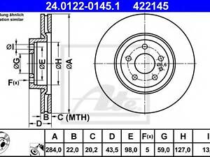 Диск тормозной ATE 24012201451 на ALFA ROMEO 168 (164)