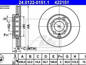 Диск тормозной ATE 24012201511 на SEAT IBIZA V (6J5, 6P5)