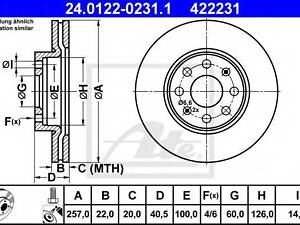 Диск гальмівний ATE 24012202311 на OPEL CORSA D