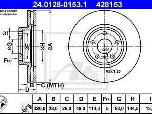 диск тормозной ATE 24012801531 на NISSAN MURANO (Z51)