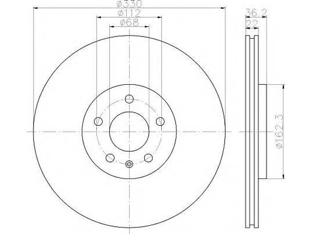 Диск гальмівний AUDI A4A5A6A8Q5 R 09- 13 TEXTAR 92238305 на AUDI A6 (4G2, C7, 4GC)