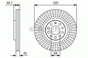 Диск тормозной AUDI A4A6Allroad F PR2 BOSCH 0986479S30 на AUDI ALLROAD универсал (4BH, C5)